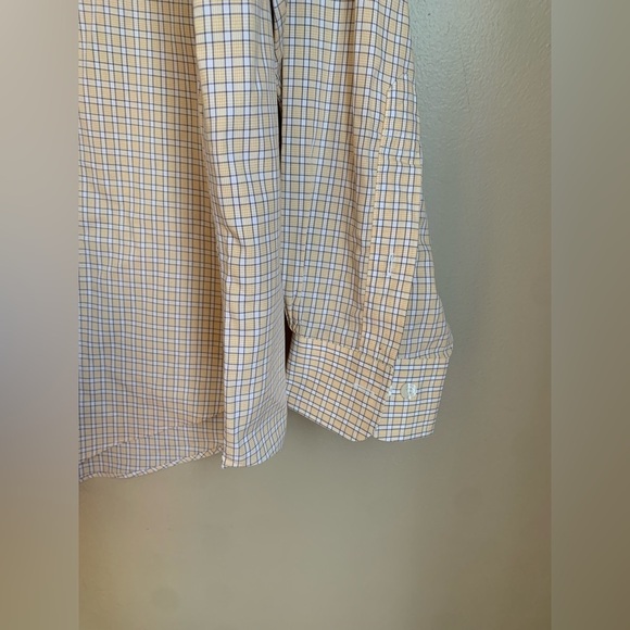 Brooks Brothers Long Sleeve Button down Shirt Cotton Yellow Plaid CL Non Iron - Picture 4 of 6